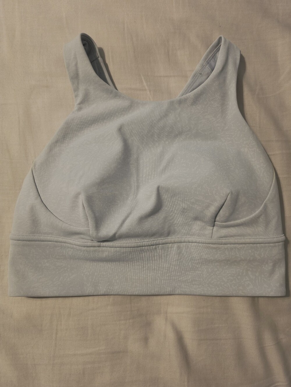 Lululemon Wunder Train Longline Bra Crunch Starlight Alpine White Size 8